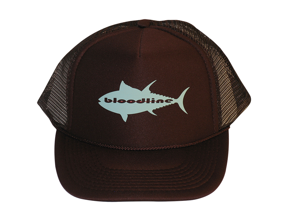 Chocolate Brown Trucker / Silk Screen Light Blue Tuna